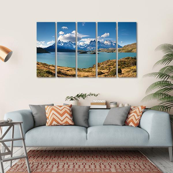 Torres del Paine National Park Canvas Wall Art-5 Horizontal-Gallery Wrap-22" x 12"-Tiaracle