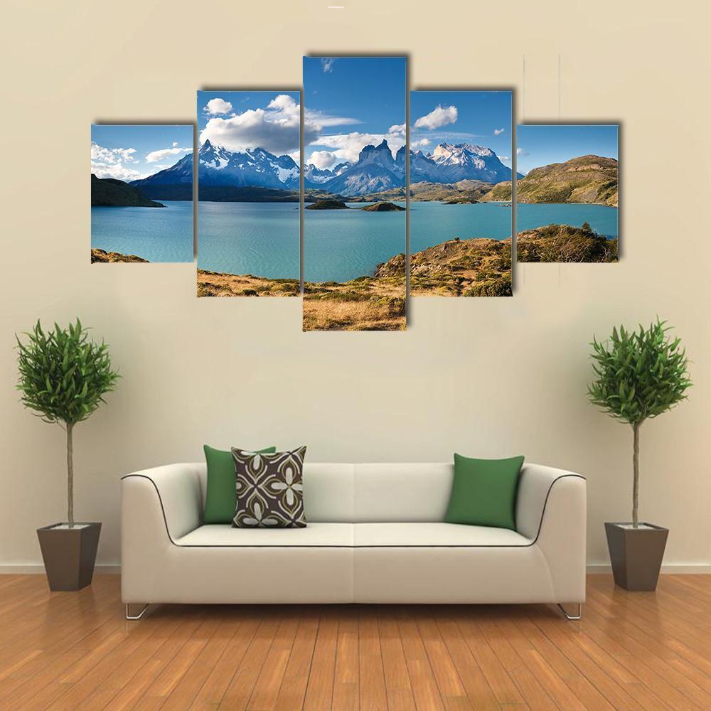 Torres del Paine National Park Canvas Wall Art-5 Star-Gallery Wrap-62" x 32"-Tiaracle