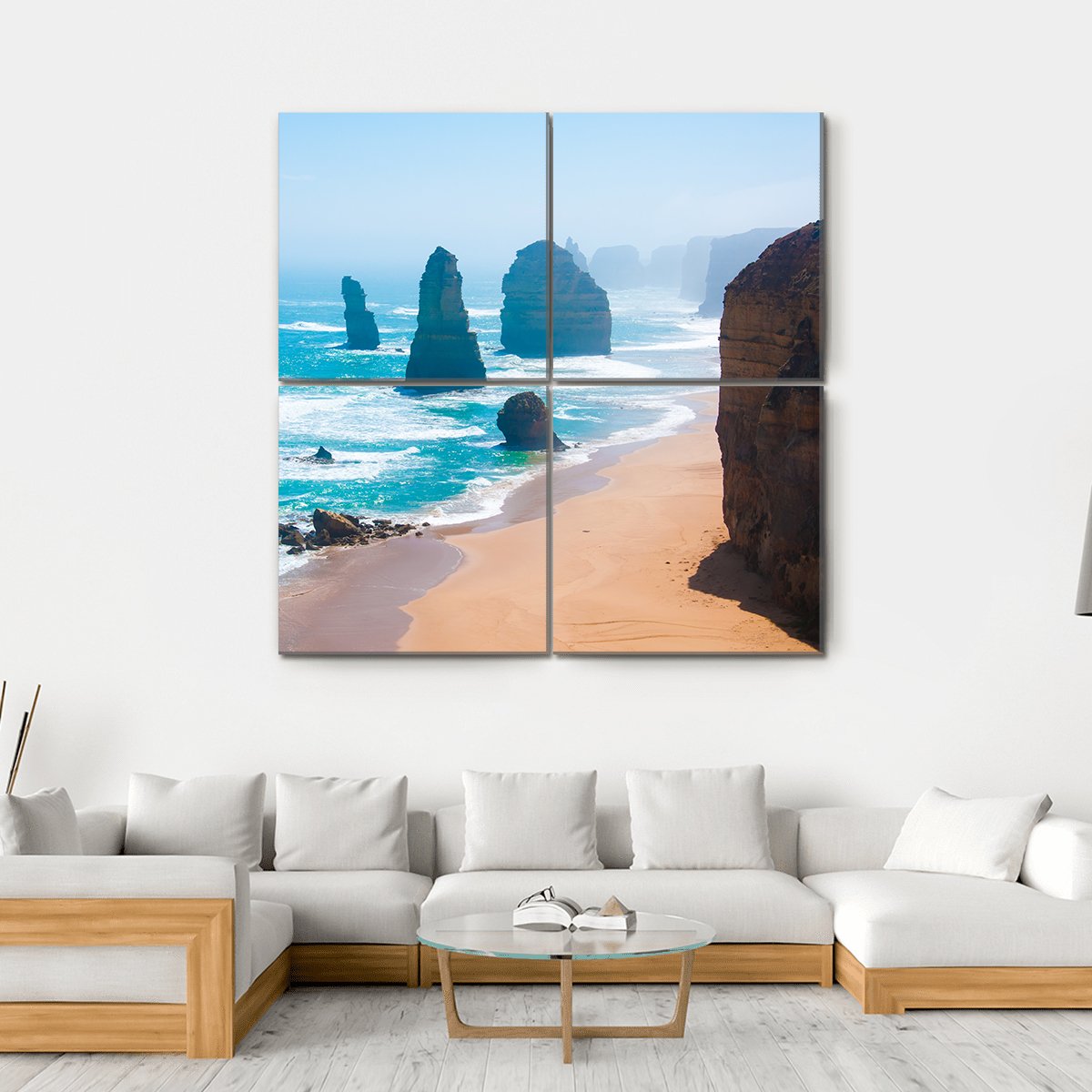 The Twelve Apostles In Victoria Canvas Wall Art-4 Square-Gallery Wrap-17" x 17"-Tiaracle