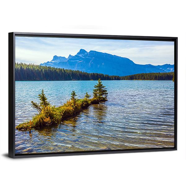 The Two Jack Lake Canvas Wall Art-3 Horizontal-Gallery Wrap-25" x 16"-Tiaracle