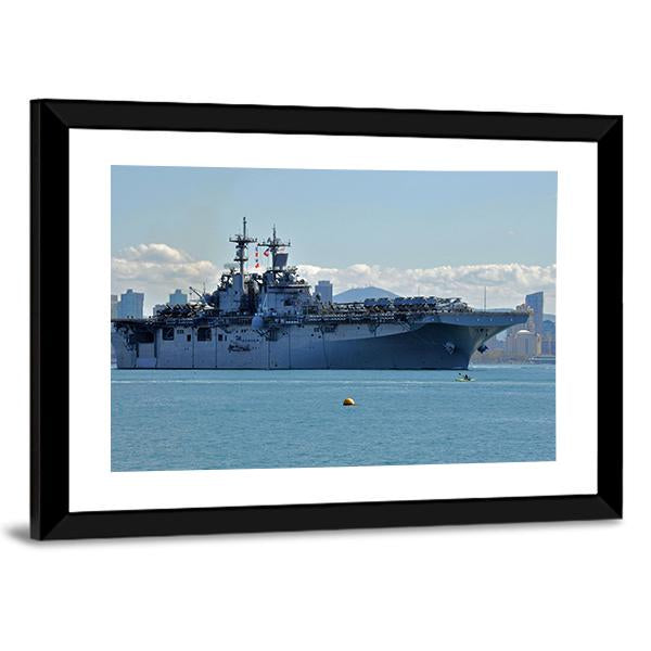 The USS Boxer Departing Canvas Wall Art-3 Horizontal-Gallery Wrap-25" x 16"-Tiaracle