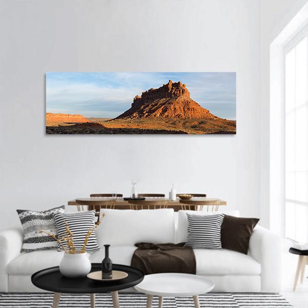 The Valley Of Gods In Utah Panoramic Canvas Wall Art-3 Piece-25" x 08"-Tiaracle
