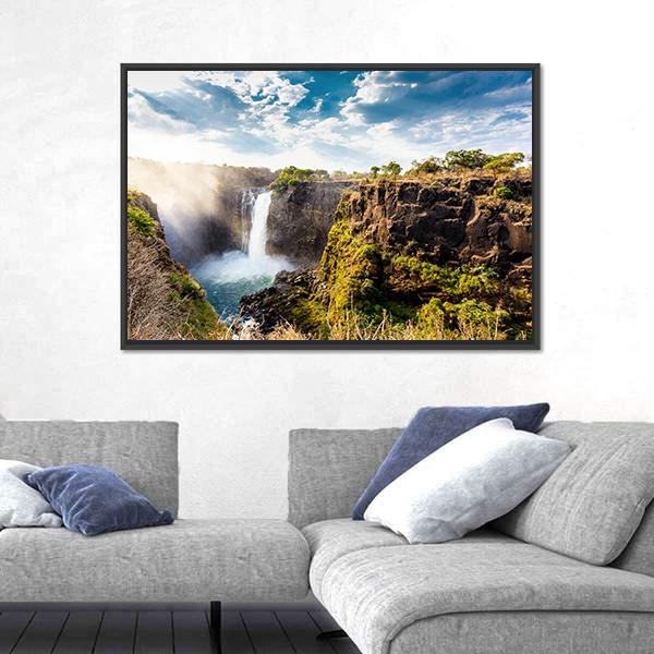 The Victoria Falls Canvas Wall Art-1 Piece-Floating Frame-36" x 24"-Tiaracle