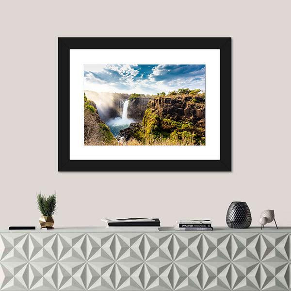 The Victoria Falls Panoramic Canvas Wall Art-1 Piece-36" x 12"-Tiaracle