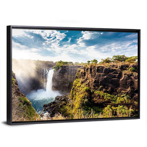 The Victoria Falls Panoramic Canvas Wall Art-1 Piece-36" x 12"-Tiaracle