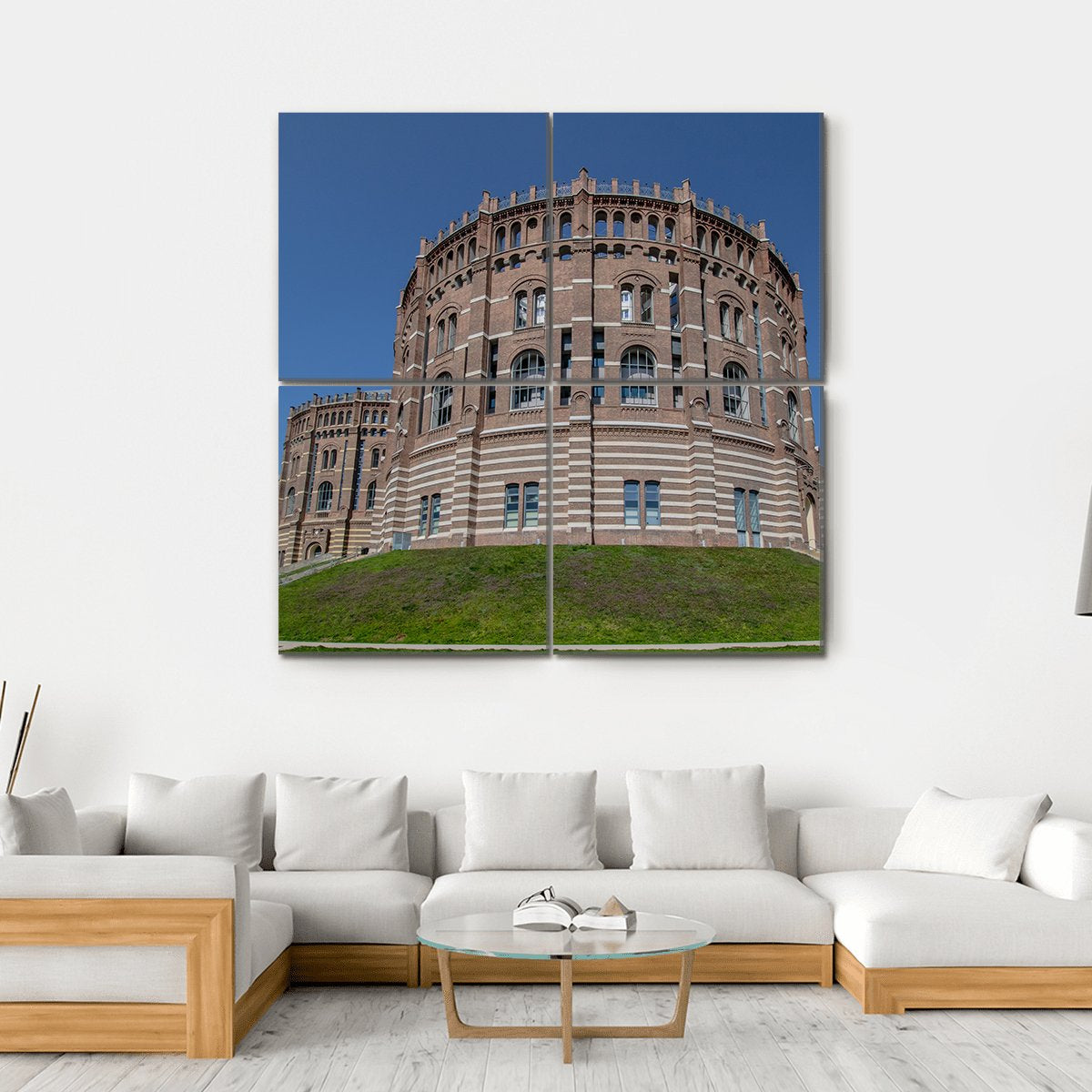 The Vienna Gasometer Vienna Canvas Wall Art-4 Square-Gallery Wrap-17" x 17"-Tiaracle