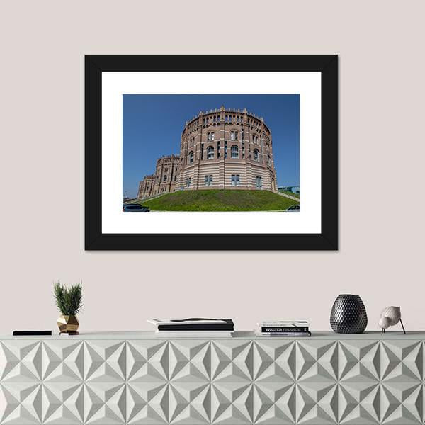 The Vienna Gasometer Vienna Canvas Wall Art-3 Horizontal-Gallery Wrap-25" x 16"-Tiaracle