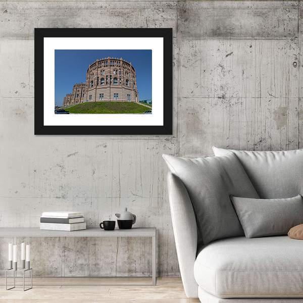 The Vienna Gasometer Vienna Canvas Wall Art-3 Horizontal-Gallery Wrap-25" x 16"-Tiaracle