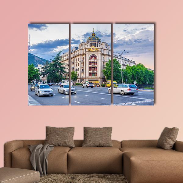 View From Baratashvili Bridge Canvas Wall Art-3 Horizontal-Gallery Wrap-37" x 24"-Tiaracle