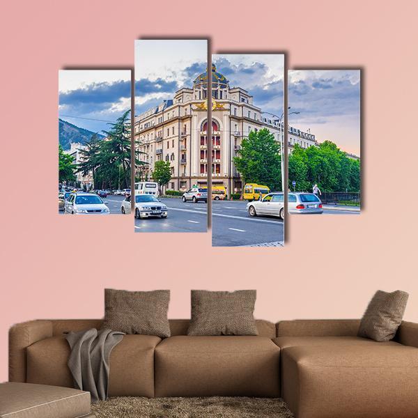 View From Baratashvili Bridge Canvas Wall Art-4 Pop-Gallery Wrap-50" x 32"-Tiaracle