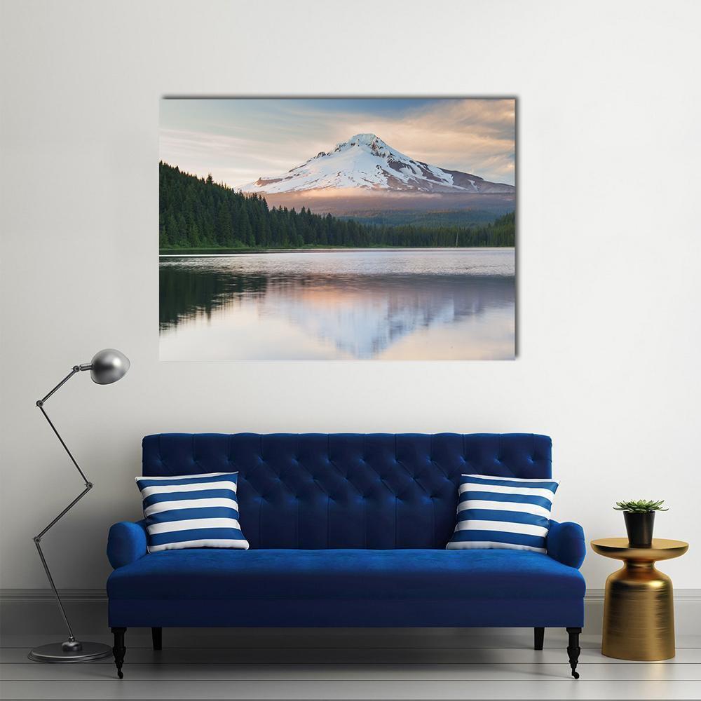 Volcano Mountain Mt Hood Canvas Wall Art-5 Horizontal-Gallery Wrap-22" x 12"-Tiaracle