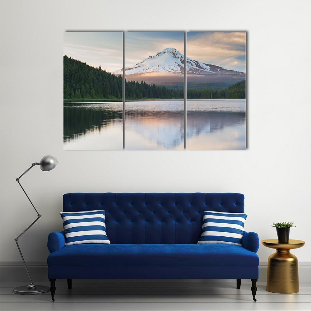 Volcano Mountain Mt Hood Canvas Wall Art-3 Horizontal-Gallery Wrap-37" x 24"-Tiaracle