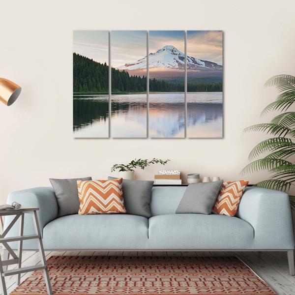 Volcano Mountain Mt Hood Canvas Wall Art-4 Horizontal-Gallery Wrap-34" x 24"-Tiaracle