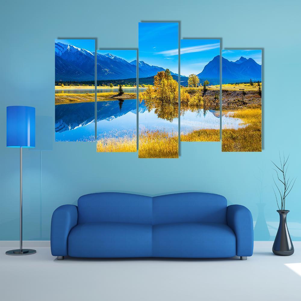 Abraham Lake Canvas Wall Art-5 Star-Gallery Wrap-62" x 32"-Tiaracle