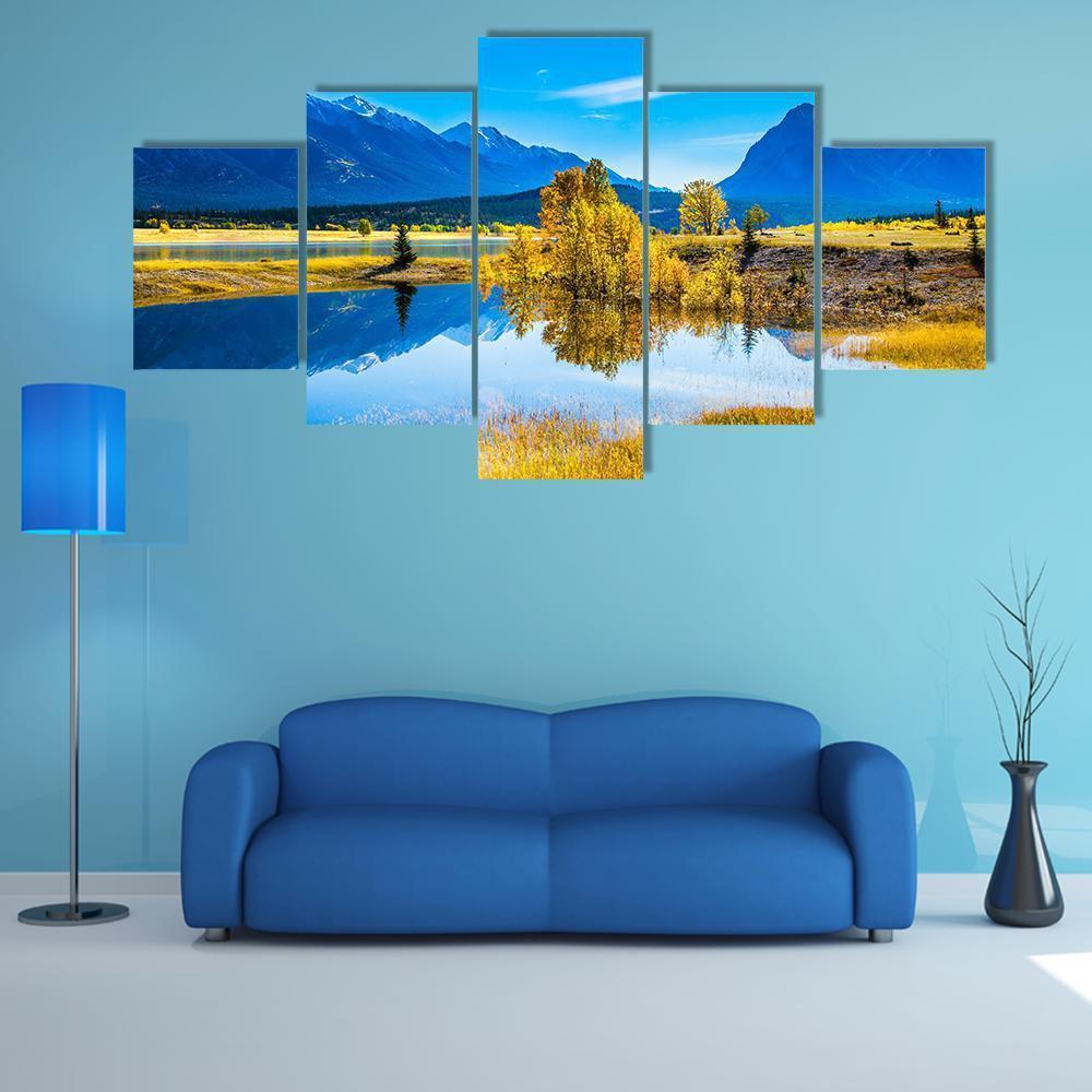 Abraham Lake Canvas Wall Art-5 Star-Gallery Wrap-62" x 32"-Tiaracle