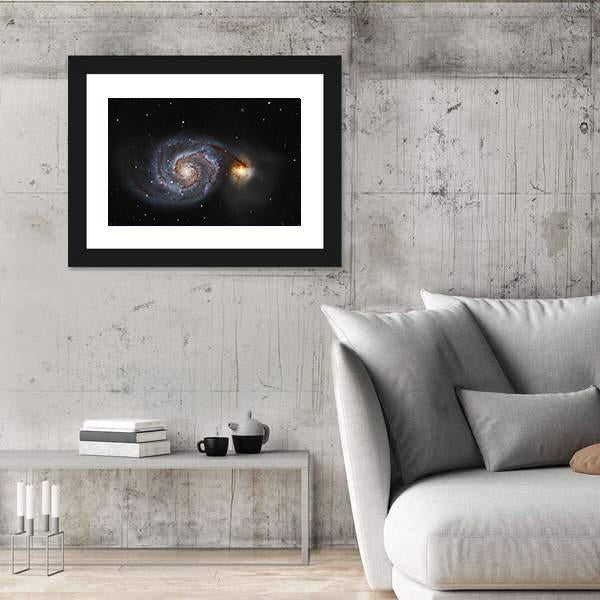 The Whirlpool Galaxy Canvas Wall Art-5 Horizontal-Gallery Wrap-22" x 12"-Tiaracle