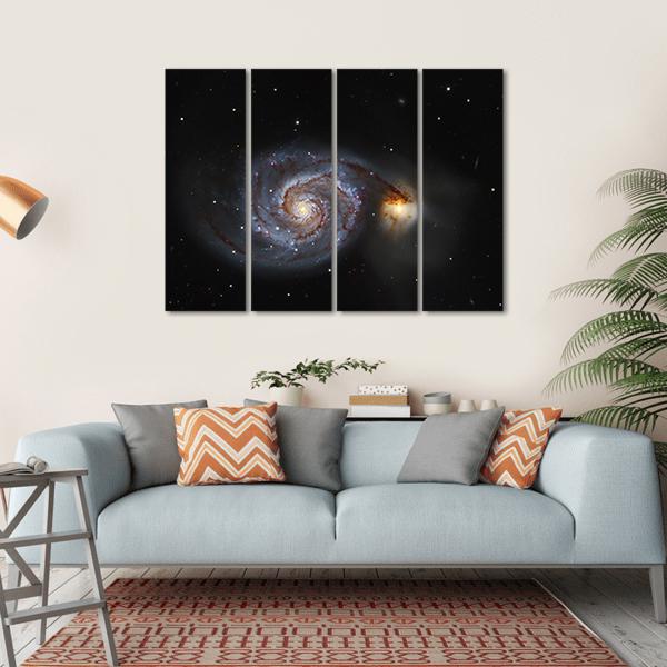 The Whirlpool Galaxy Canvas Wall Art-4 Horizontal-Gallery Wrap-34" x 24"-Tiaracle