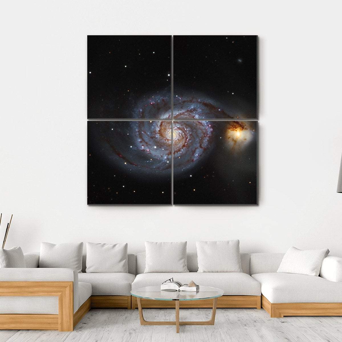 The Whirlpool Galaxy Canvas Wall Art-4 Square-Gallery Wrap-17" x 17"-Tiaracle