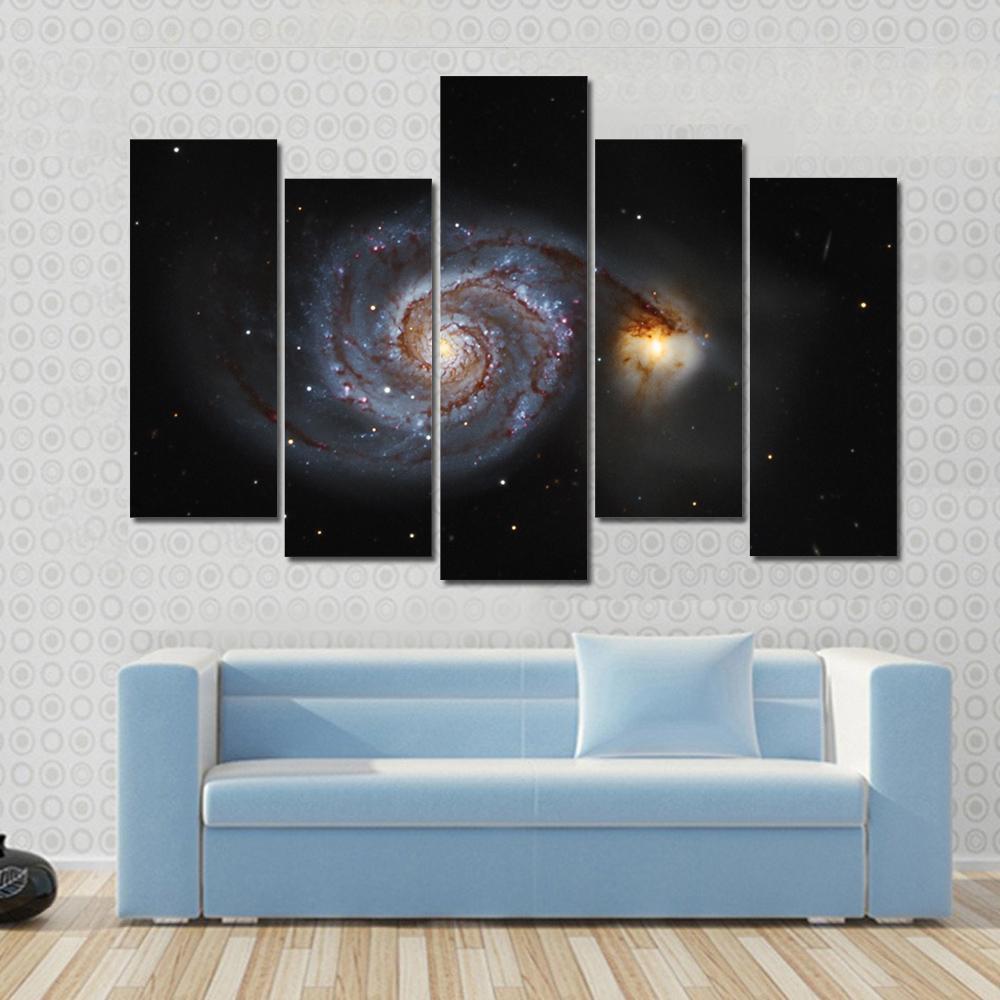 The Whirlpool Galaxy Canvas Wall Art-5 Pop-Gallery Wrap-47" x 32"-Tiaracle