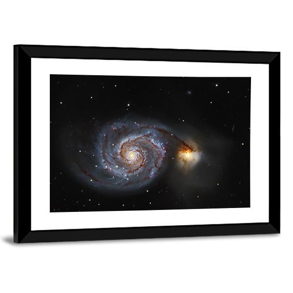 The Whirlpool Galaxy Panoramic Canvas Wall Art-1 Piece-36" x 12"-Tiaracle