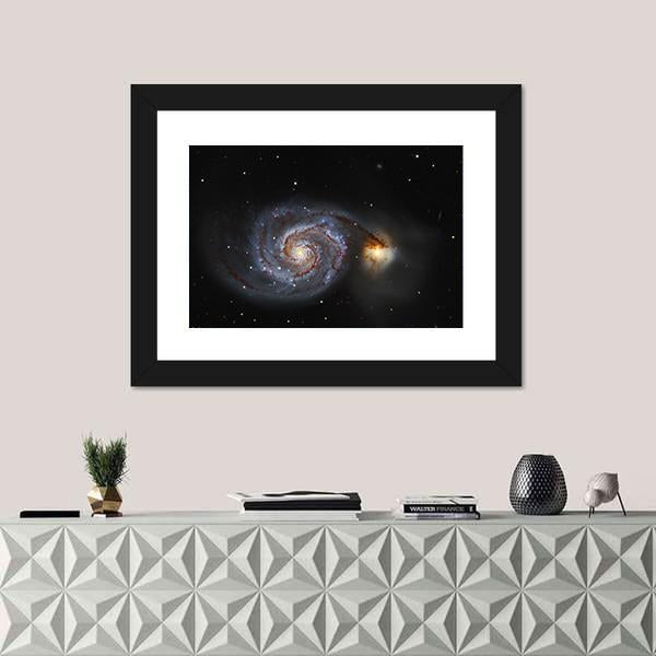The Whirlpool Galaxy Panoramic Canvas Wall Art-1 Piece-36" x 12"-Tiaracle