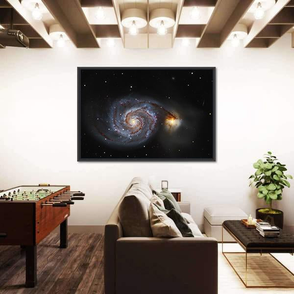 The Whirlpool Galaxy Panoramic Canvas Wall Art-1 Piece-36" x 12"-Tiaracle