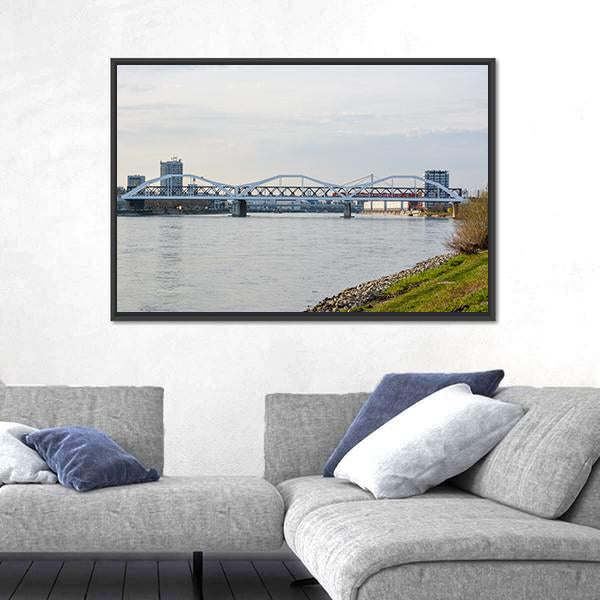 The White Bridge Germany Canvas Wall Art-1 Piece-Floating Frame-24" x 16"-Tiaracle