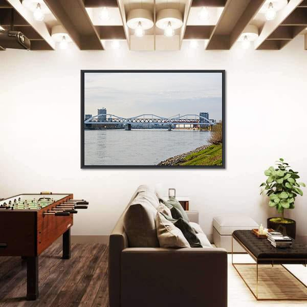 The White Bridge Germany Canvas Wall Art-3 Horizontal-Gallery Wrap-25" x 16"-Tiaracle