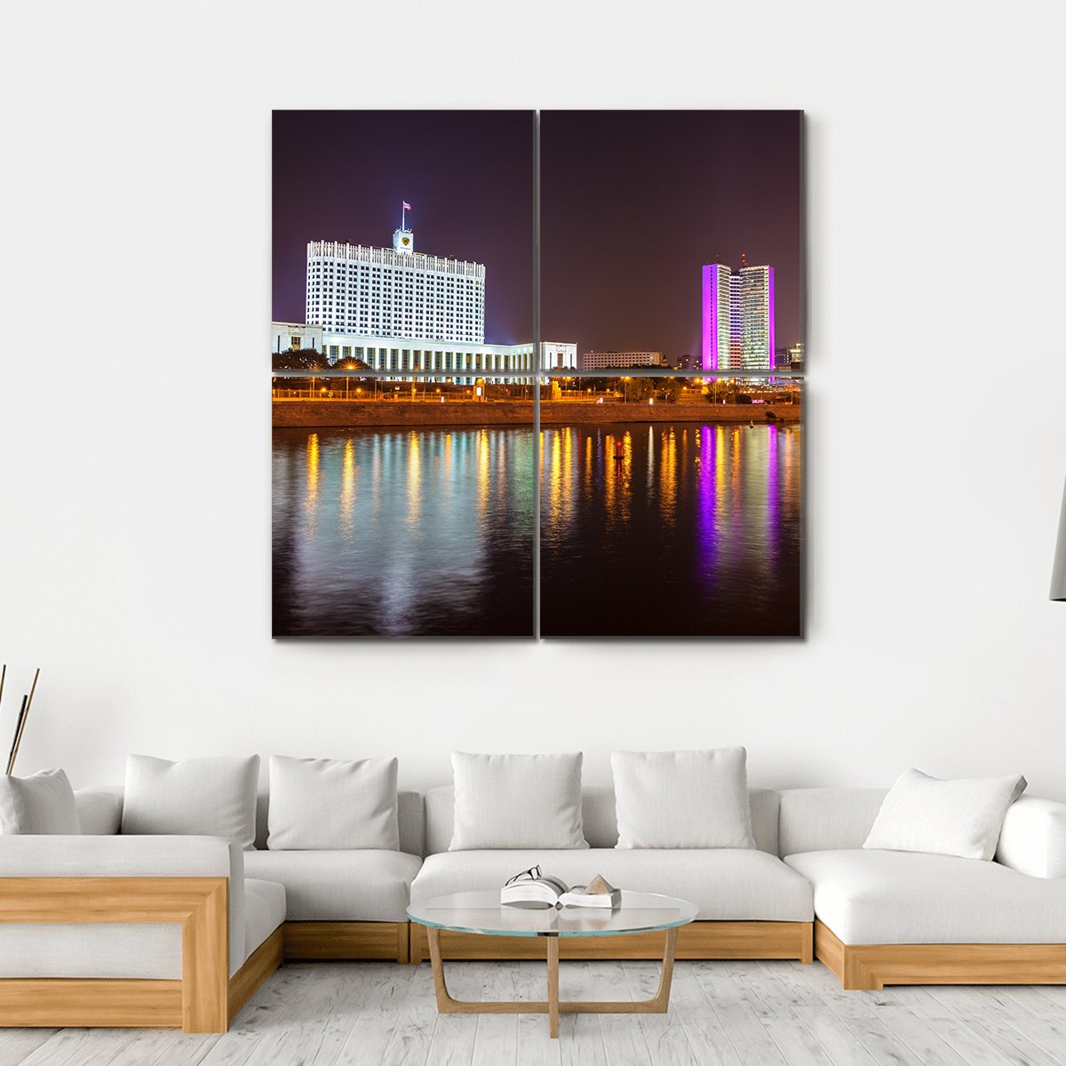 The White House Moscow Canvas Wall Art-4 Square-Gallery Wrap-17" x 17"-Tiaracle