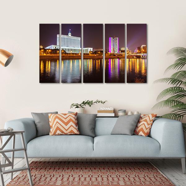 The White House Moscow Canvas Wall Art-5 Horizontal-Gallery Wrap-22" x 12"-Tiaracle