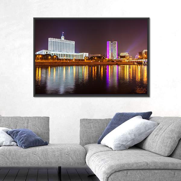 The White House Moscow Panoramic Canvas Wall Art-1 Piece-36" x 12"-Tiaracle