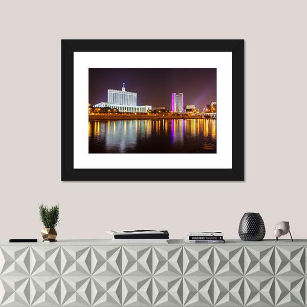 The White House Moscow Panoramic Canvas Wall Art-1 Piece-36" x 12"-Tiaracle