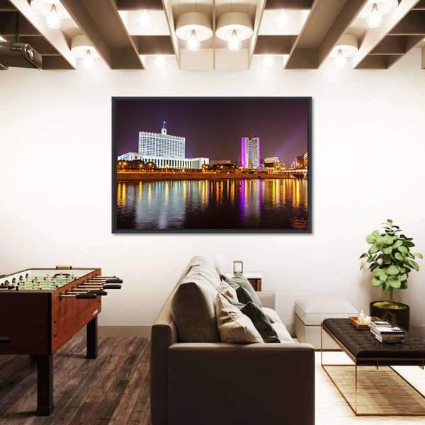 The White House Moscow Panoramic Canvas Wall Art-1 Piece-36" x 12"-Tiaracle