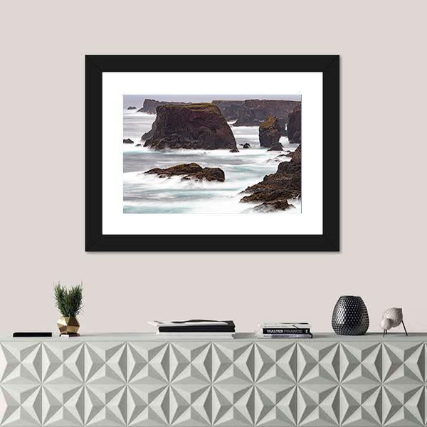 Wild Atlantic Ocean Crashes Against The Sea Canvas Wall Art-3 Horizontal-Gallery Wrap-25" x 16"-Tiaracle