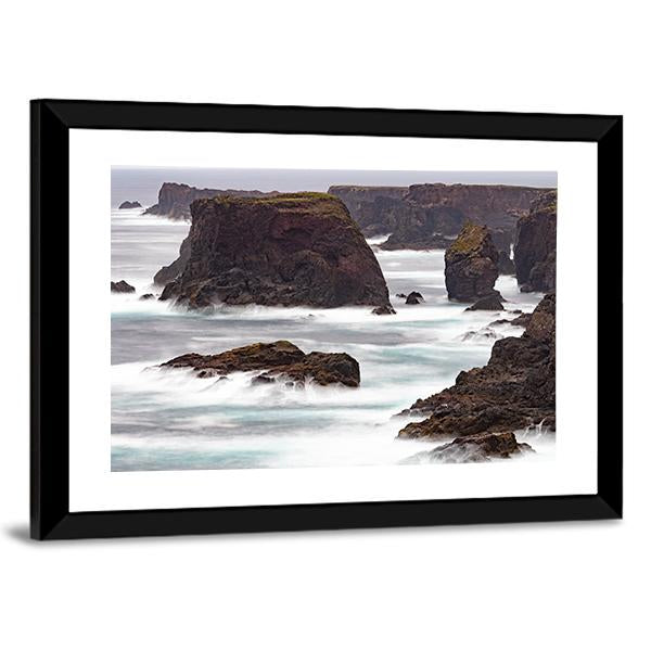 Wild Atlantic Ocean Crashes Against The Sea Canvas Wall Art-3 Horizontal-Gallery Wrap-25" x 16"-Tiaracle