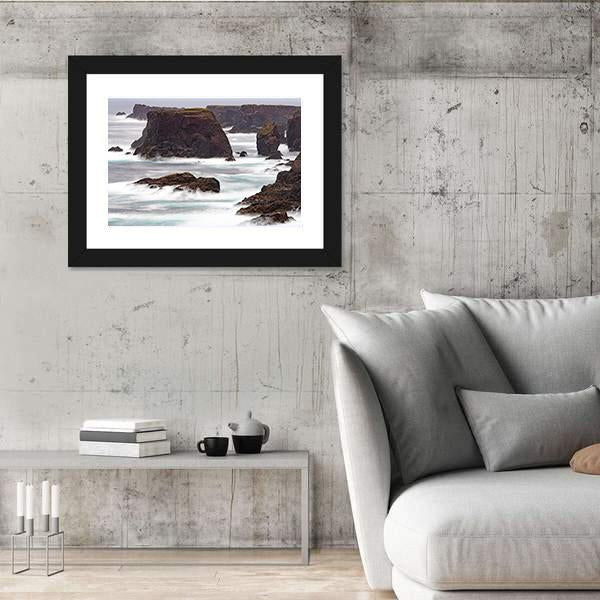 Wild Atlantic Ocean Crashes Against The Sea Canvas Wall Art-3 Horizontal-Gallery Wrap-25" x 16"-Tiaracle