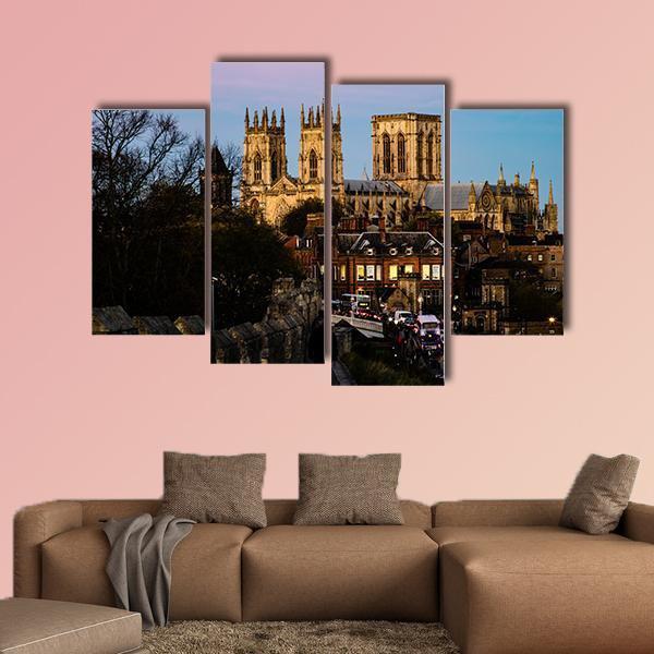 The York Minster UK Canvas Wall Art-4 Pop-Gallery Wrap-50" x 32"-Tiaracle