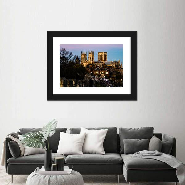 The York Minster UK Canvas Wall Art-1 Piece-Framed Print-20" x 16"-Tiaracle