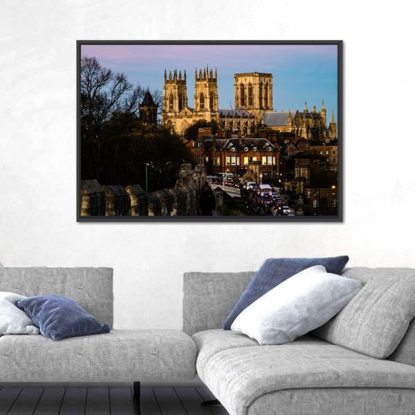 The York Minster UK Canvas Wall Art-1 Piece-Floating Frame-24" x 16"-Tiaracle