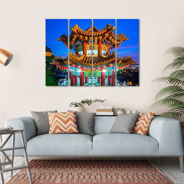 Thean Hou Buddhist Temple Canvas Wall Art-4 Horizontal-Gallery Wrap-34" x 24"-Tiaracle