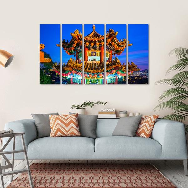 Thean Hou Buddhist Temple Canvas Wall Art-5 Horizontal-Gallery Wrap-22" x 12"-Tiaracle