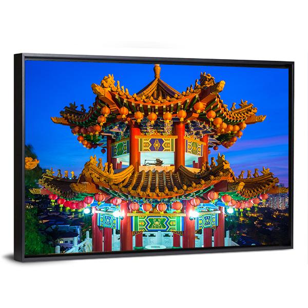 Thean Hou Buddhist Temple Canvas Wall Art-3 Horizontal-Gallery Wrap-25" x 16"-Tiaracle