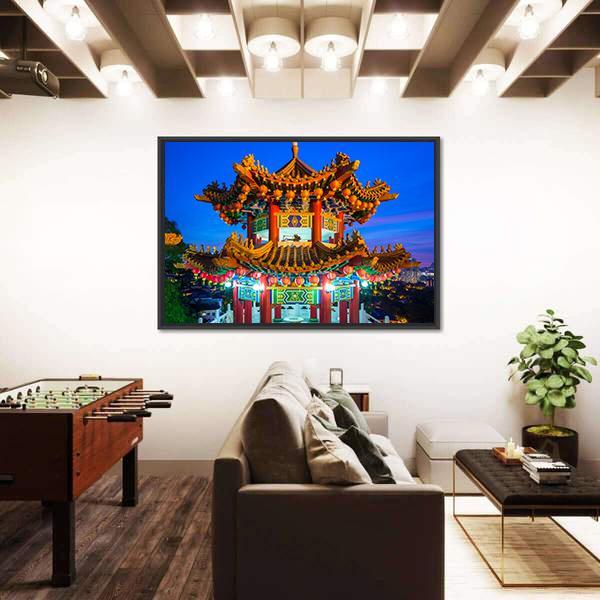 Thean Hou Buddhist Temple Canvas Wall Art-5 Horizontal-Gallery Wrap-22" x 12"-Tiaracle