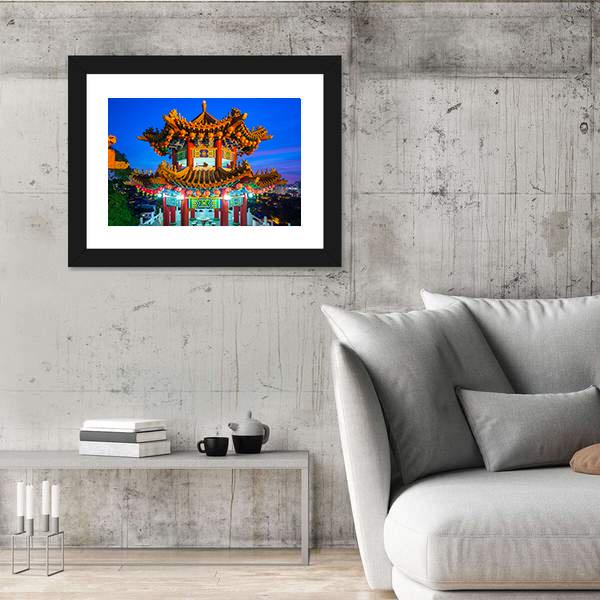 Thean Hou Buddhist Temple Canvas Wall Art-3 Horizontal-Gallery Wrap-25" x 16"-Tiaracle