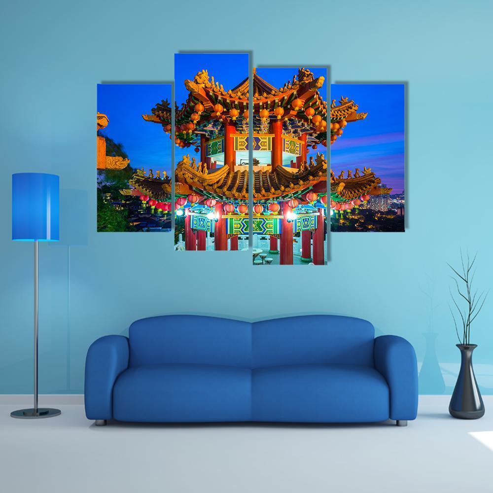 Thean Hou Buddhist Temple Canvas Wall Art-4 Pop-Gallery Wrap-50" x 32"-Tiaracle