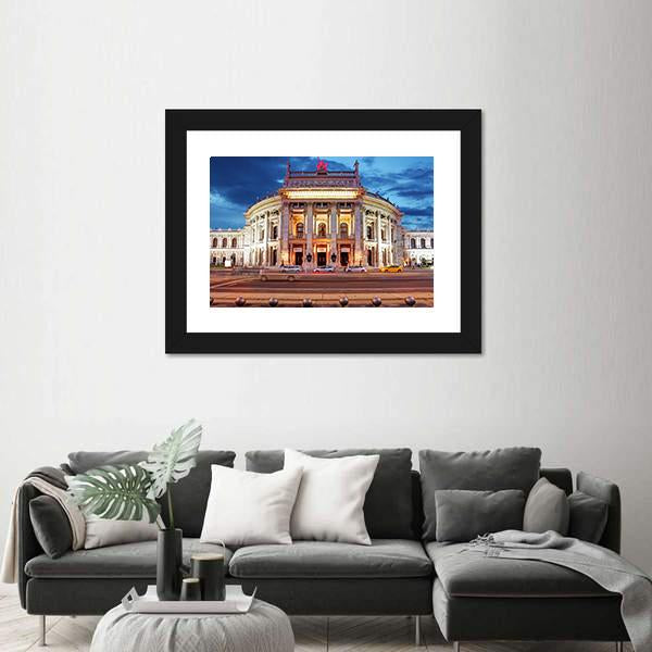 Theater Burgtheater Of Vienna Canvas Wall Art-1 Piece-Framed Print-20" x 16"-Tiaracle