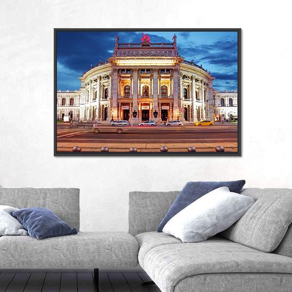 Theater Burgtheater Of Vienna Canvas Wall Art-1 Piece-Floating Frame-24" x 16"-Tiaracle