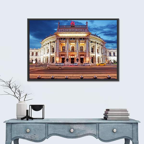 Theater Burgtheater Of Vienna Canvas Wall Art-3 Horizontal-Gallery Wrap-25" x 16"-Tiaracle