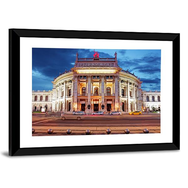 Theater Burgtheater Of Vienna Canvas Wall Art-3 Horizontal-Gallery Wrap-25" x 16"-Tiaracle