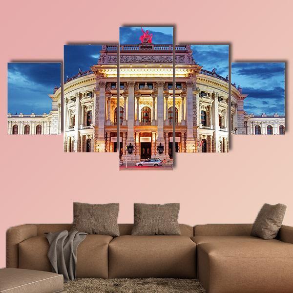 Theater Burgtheater Of Vienna Canvas Wall Art-5 Star-Gallery Wrap-62" x 32"-Tiaracle